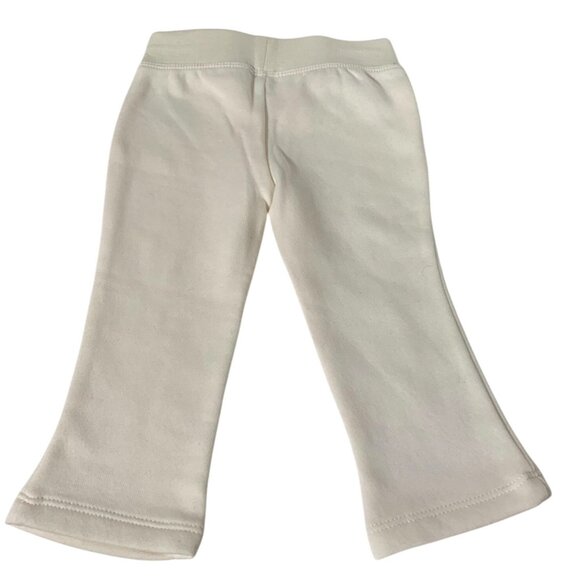 Okie Dokie Girls Infant Baby Size 9 months off white Pull On Flared Pants Silver - Picture 4 of 4